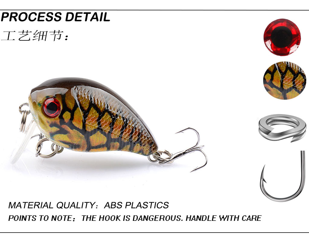 Small Wake Bait 43mm 6.5g Hard Baits Crankbaits Fishing Lures Bass Trout Fresh Water Fishing Lure