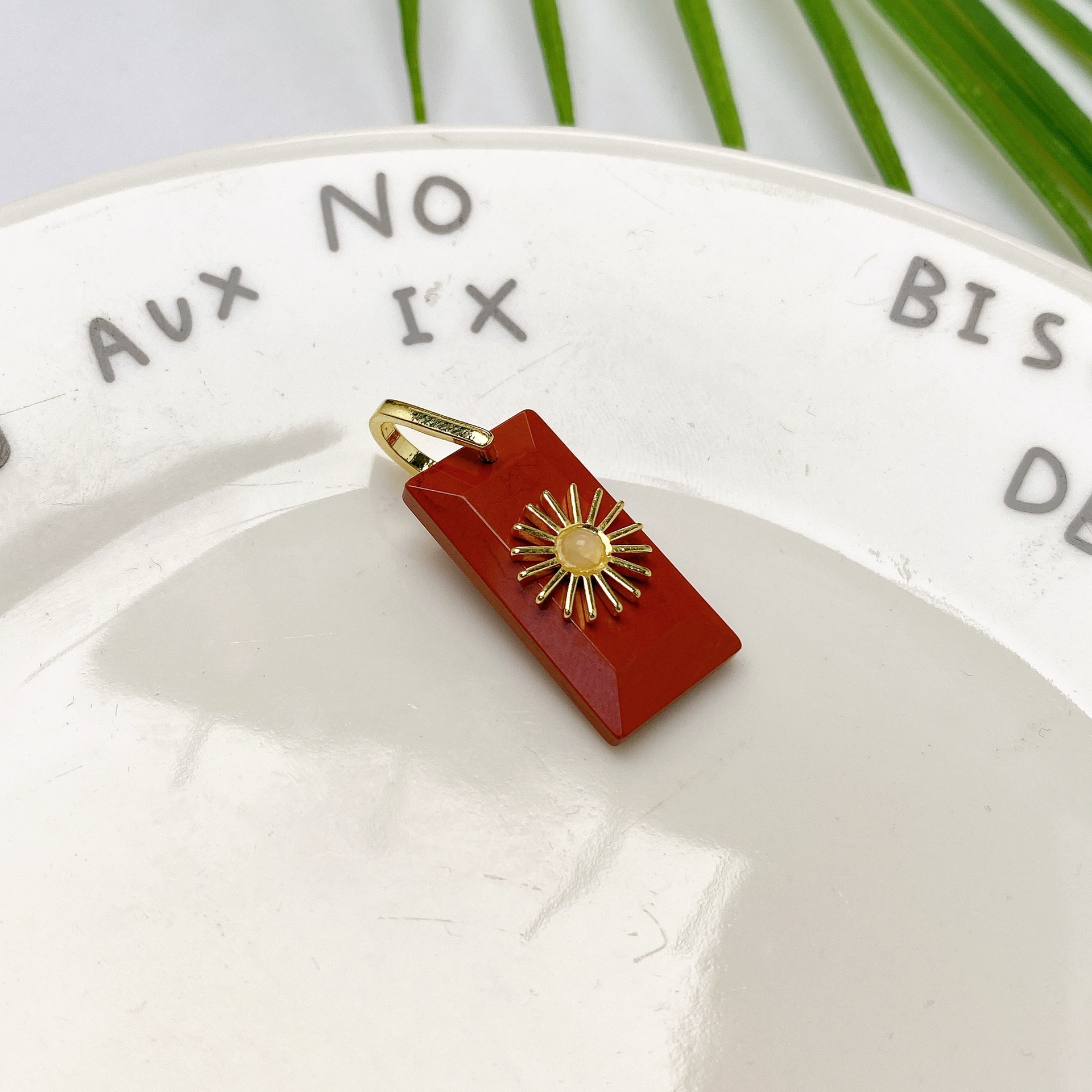 6g Weight Pendant Jewelry Making Type 1 Piece Quantity natural stone Material Sun Pattern IG Style, Retro Style Retro Natural Stone Pendant Necklaces Cold Tone  Style Simple Geometric Pattern Jewelry Accessories 3