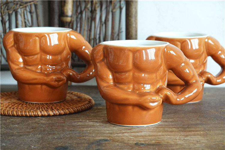 Men's Cup Muscle Cup Ceramic Mug Creative Personality Cup Coffee Cup Ceramic Cup Men's Large Capacity Cup_voghion.com