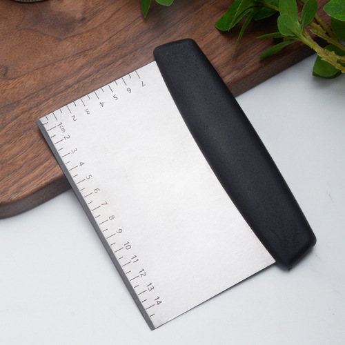 Stainless steel scraping spatula with scale, cutting surface knife, cheung fun dough, flour cutting knife, baking cake scraper, wholesale