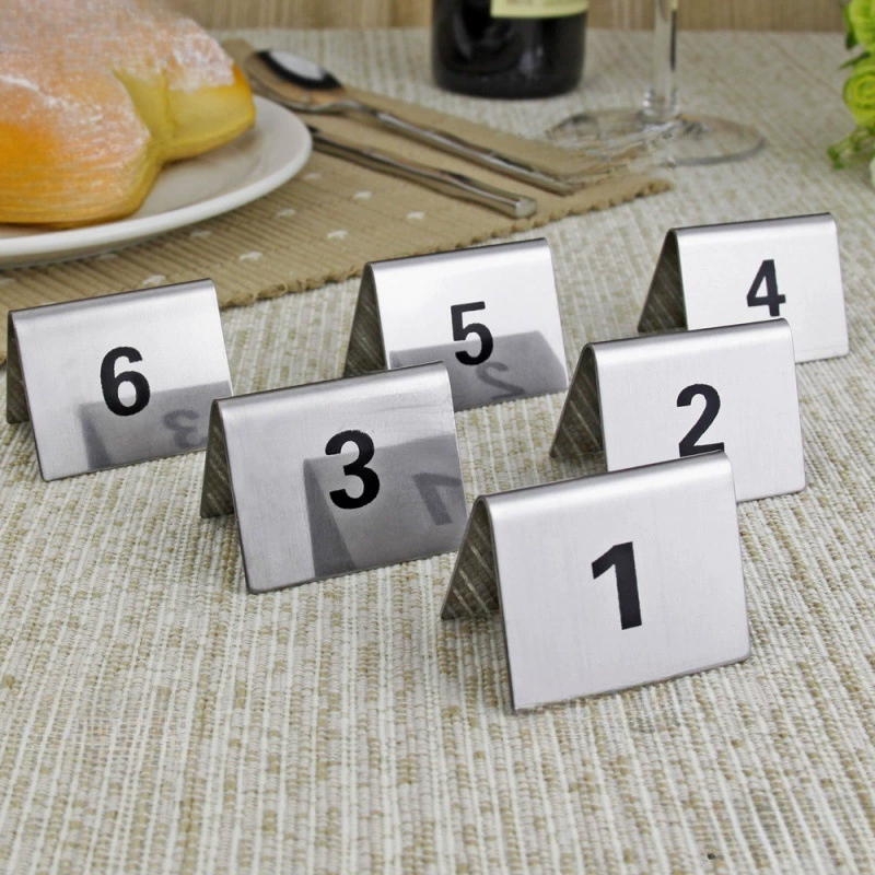 Номерной знак стола, цифровая табличка, табличка для обеденного стола, табличка для сиденья ресторана из нержавеющей стали, номерной знак