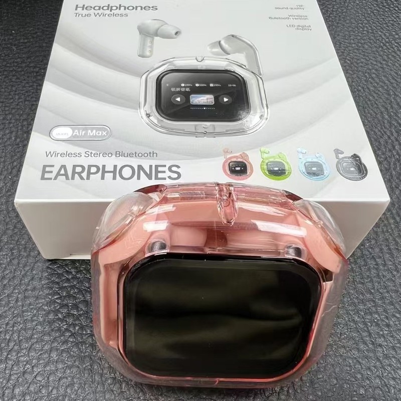AIRMAX Bluetooth ヘッドセット LCD タッチ カラー スクリーン ノイズリダクション インイヤー透明モデル 超長バッテリー寿命スポーツヘッドセット|undefined