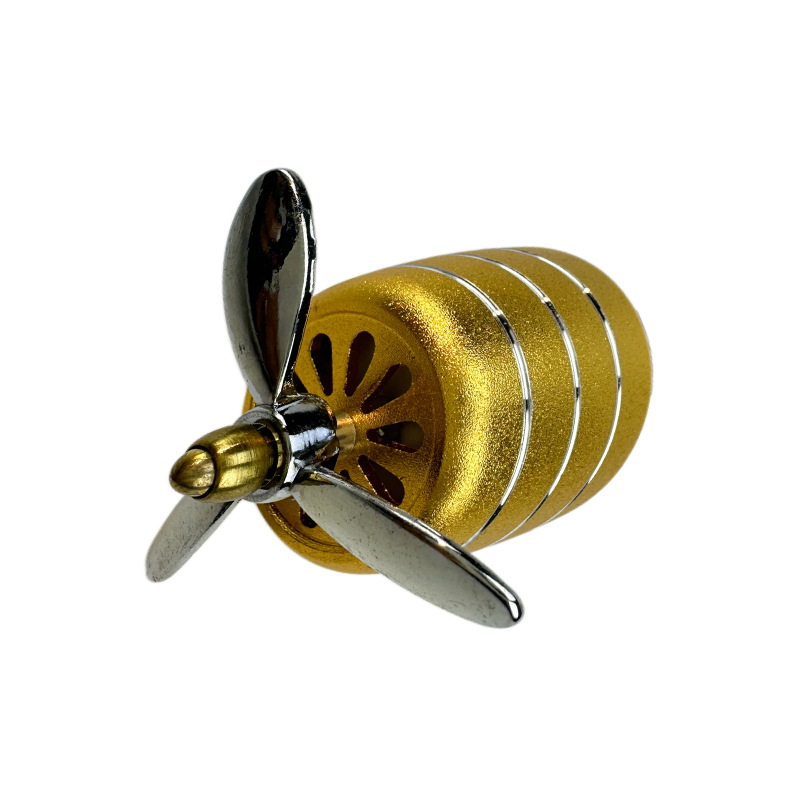 Car Decorative Aromatherapy with Light Aluminum Alloy Small Fan Air Conditioner Air Outlet Ornaments Car Interior Decoration Ornaments