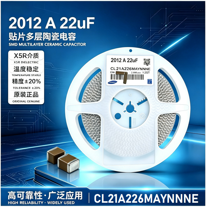 三星贴片电容CL21A226MAYNNNE陶瓷片状MLCC电容0805 226M25V X5R