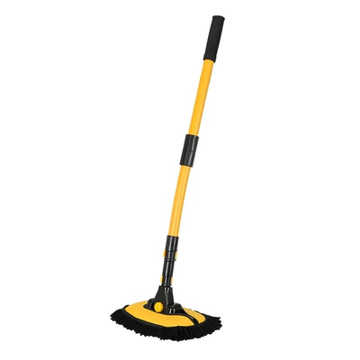 car brush cleaning brush car tool, Car cleaning tools - black-and-yellow-car-wash-brush-extended-four-section-telescopic
