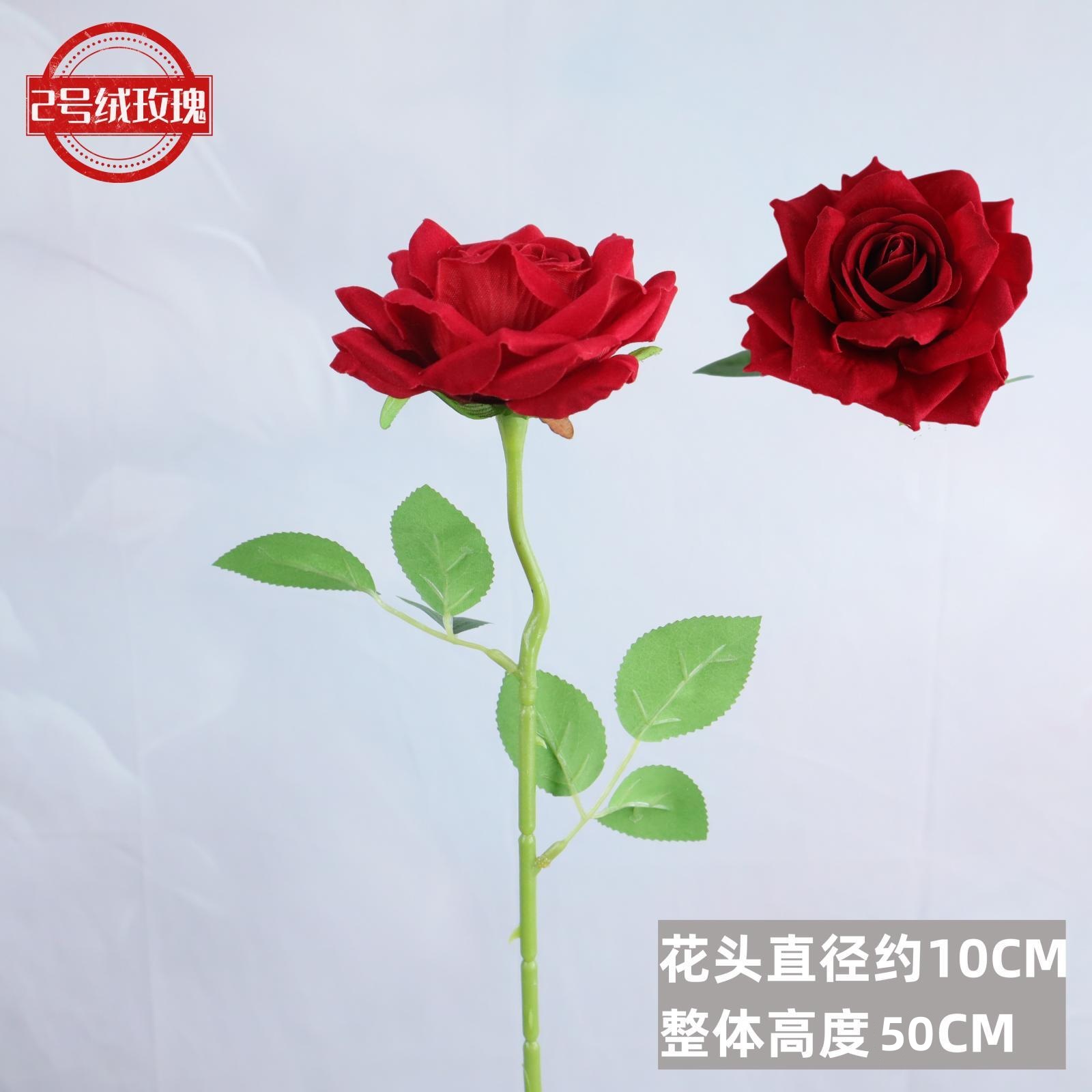 Rosa artificial sensación franela Rosa flor artificial ramo de la boda flor artificial Flor de seda hogar de gama alta al por mayor