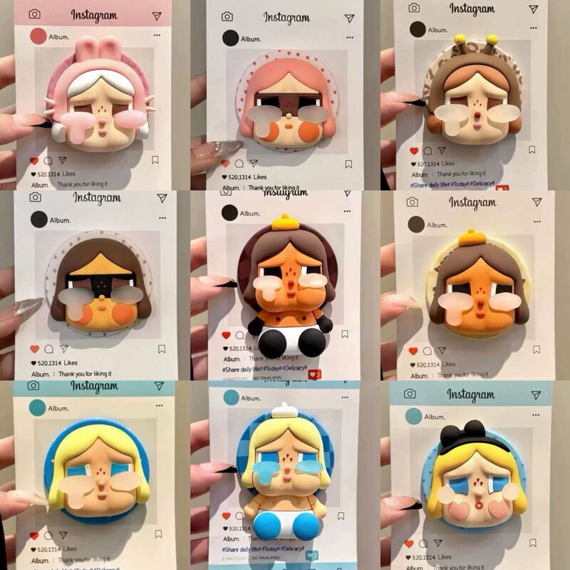 Cute Cartoon Silicone Crying Baby Suitable for Magsafe Magnetic Holder with Strong Adsorption Force and Retractable Desktop Airbag for Women