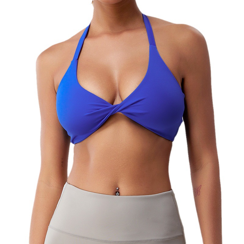 Otoño nuevo desnudo ropa interior deportiva Halter camisola mujeres backless yoga sujetador fitness yoga ropa superior