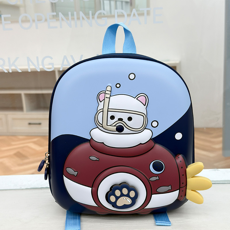Nueva mochila infantil portátil con cáscara de huevo lindo oso bebé mochila submarino de dibujos animados mochila de moda para niños y niñas