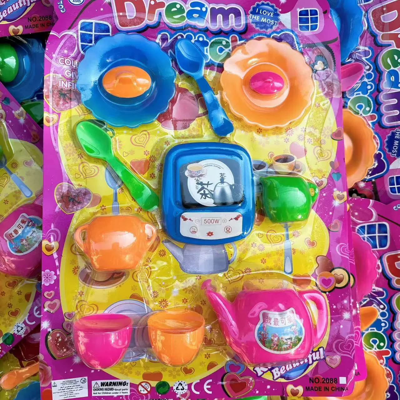 Детская семейная игрушка, чайный набор, ложка, посуда