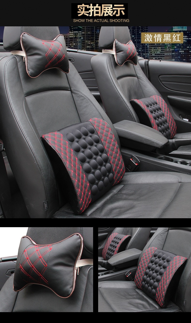 Electric Massage Lumbar Cushion for Car, Waist Support Backrest for Drivers, Comfortable Car Lumbar Support for Summer