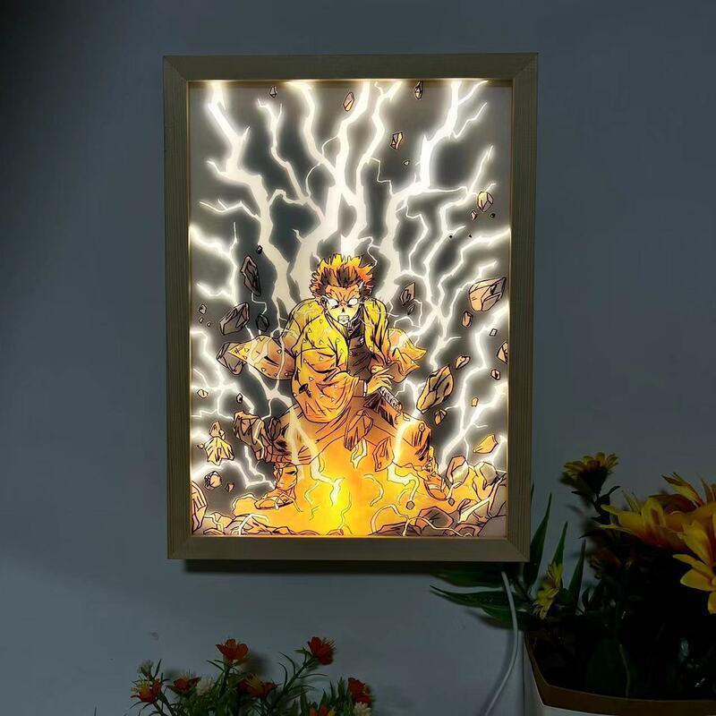 Factory direct three-color animation lighting painting luminous atmosphere nightlight photo frame side slotted painting core can be changed