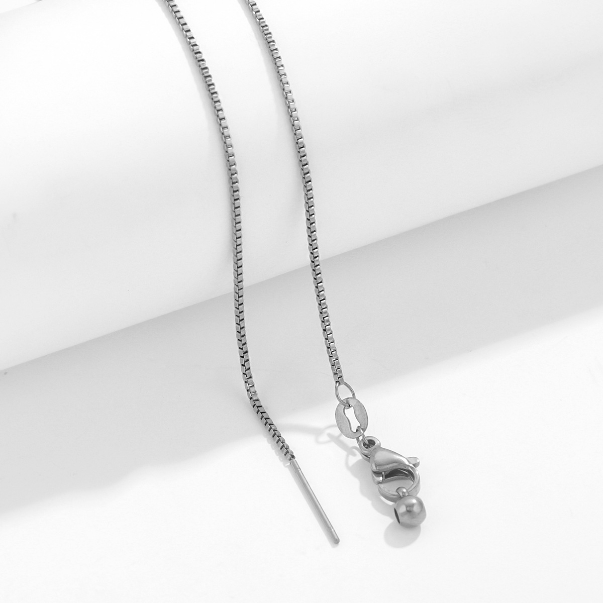 45cmチタン鋼鎖骨万能チェーン調節可能チェーンステンレスネックレスシリコンdiyアクセサリービーズペンダント部品