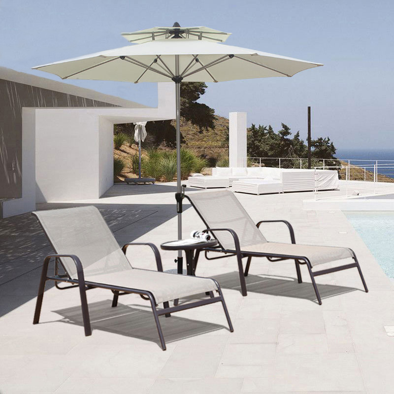 Silla al aire libre Hotel Clubhouse Piscina almuerzo cama al aire libre ocio Teslin malla silla de playa silla de metal