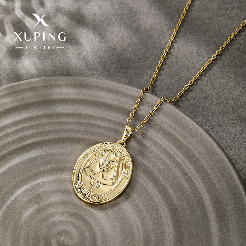 Xuping Amazon comercio exterior transfronterizo joyería de moda nicho geométrico oval figura colgante mujer