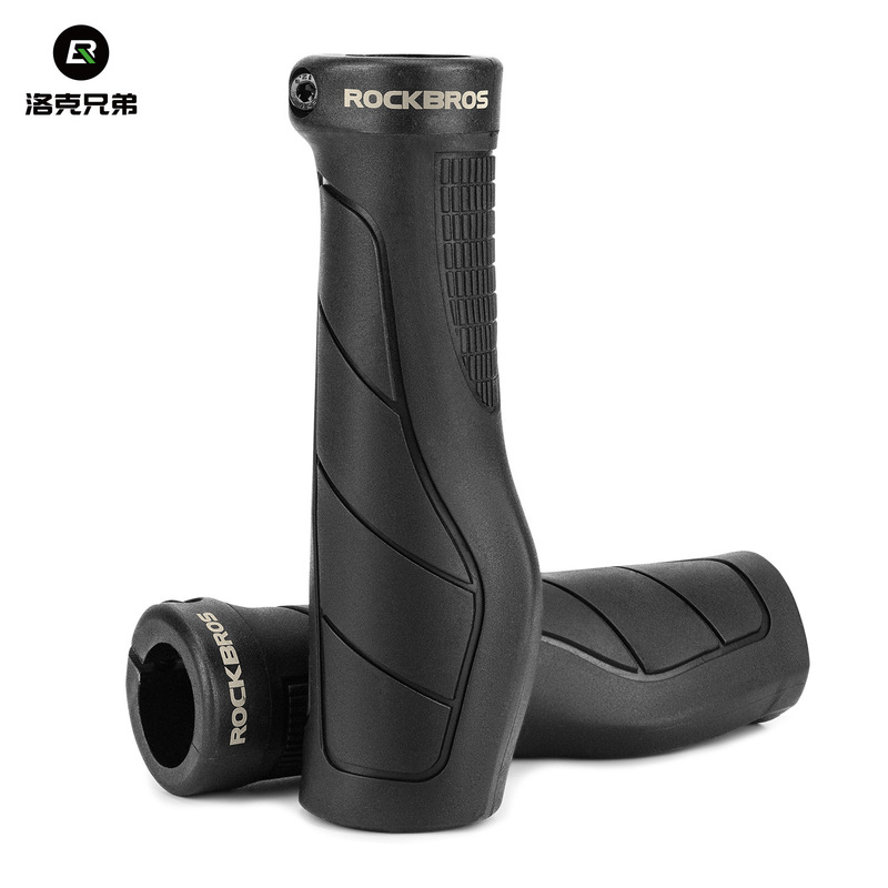Rock Brothers Bicycle Handlebar Grips, Comfortable Shock-Absorbing Mountain Bike Flat Handlebars, Road Bike Locking Grips, Handlebars