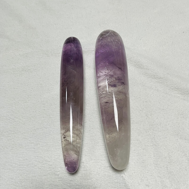 天然水晶紫晶 原石雕刻打磨水晶按摩棒 图 14