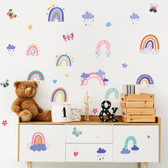 新FX-D326 卡通彩虹雲朵愛心蝴蝶兒童房幼兒園玄關家居裝飾牆貼紙