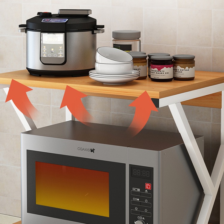 Estante de almacenamiento de cocina estante de almacenamiento de mesa horno de microondas de doble capa estante de almacenamiento de escritorio suministros para el hogar Colección completa