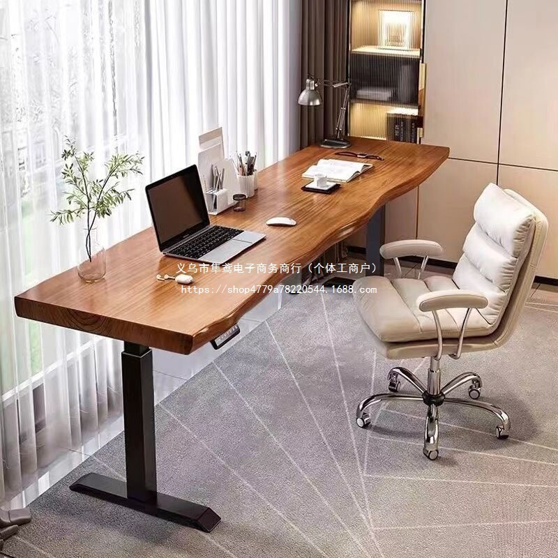 Computer Desk, Smart Electric Adjustable Desk, Thickened Desk, Study Table, Solid Wood Workbench, Home E-Sports Table