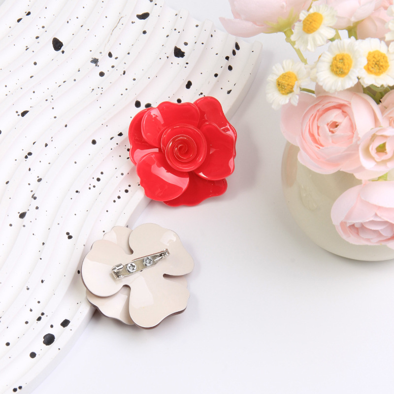 Damenbrosche Acryl Perlmutt Optik Blumen Vintage Design Accessoire_voghion.com