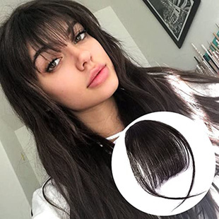 One-Piece Neat Air Fringe Hand-Tied Straight Flat Bangs Clip-In Hair Extensions for Women