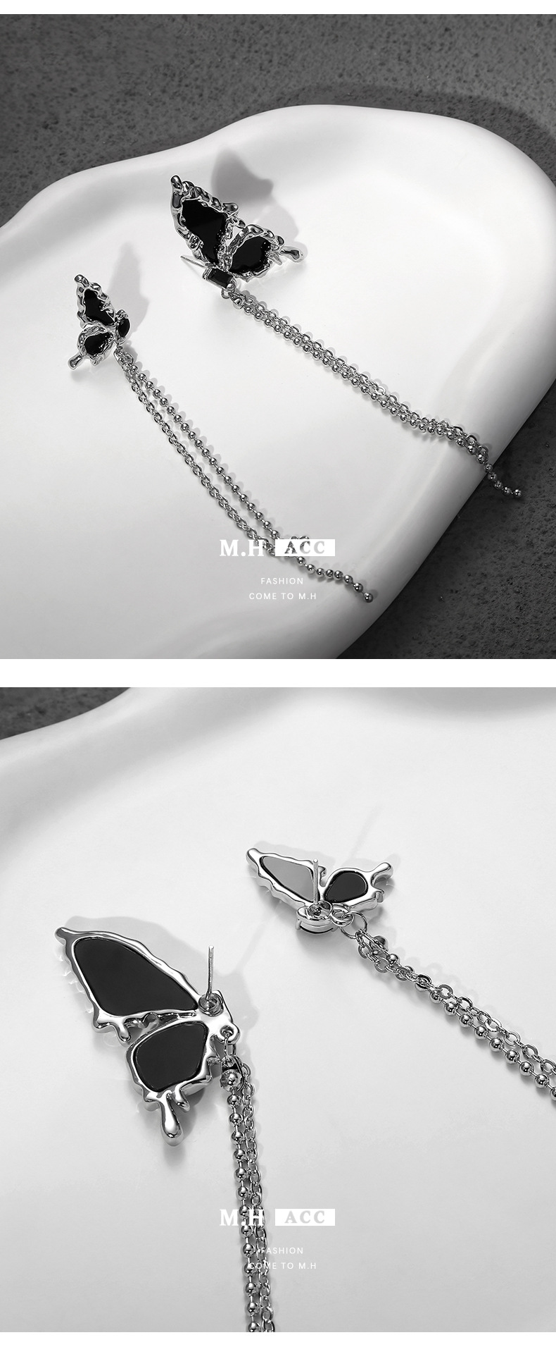 The Star Series tassel earrings for women, asymmetrical 2022 New style, light luxury and high-end S925 silver needle earrings and earrings pic 6