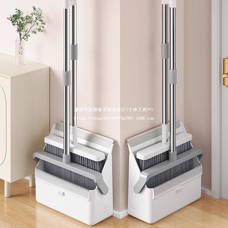 두꺼운 빗자루와 쓰레받기 세트, 가정용 부드러운 빗자루와 빗자루 조합, 새로운 접이식 머리카락 쓰레기 유물