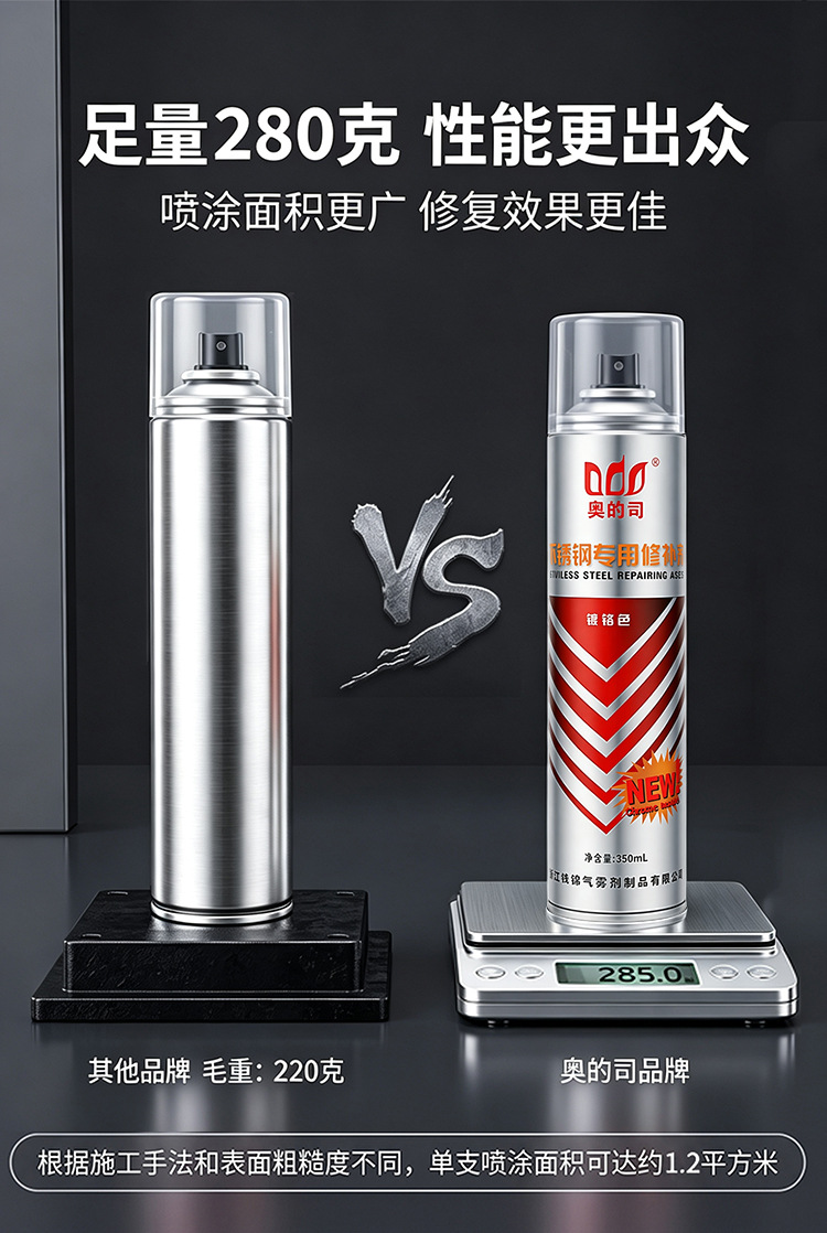 Chrome-plated color automatic hand-cranked self-painting stainless steel hot-dip galvanized electroplating silver paint metal anti-corrosion anti-rust paint