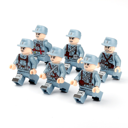 Cross-border compatible LEGO WWII military minifigures, featuring the Eighth Route Army little figures—perfect for boys' educational building block toy sets.