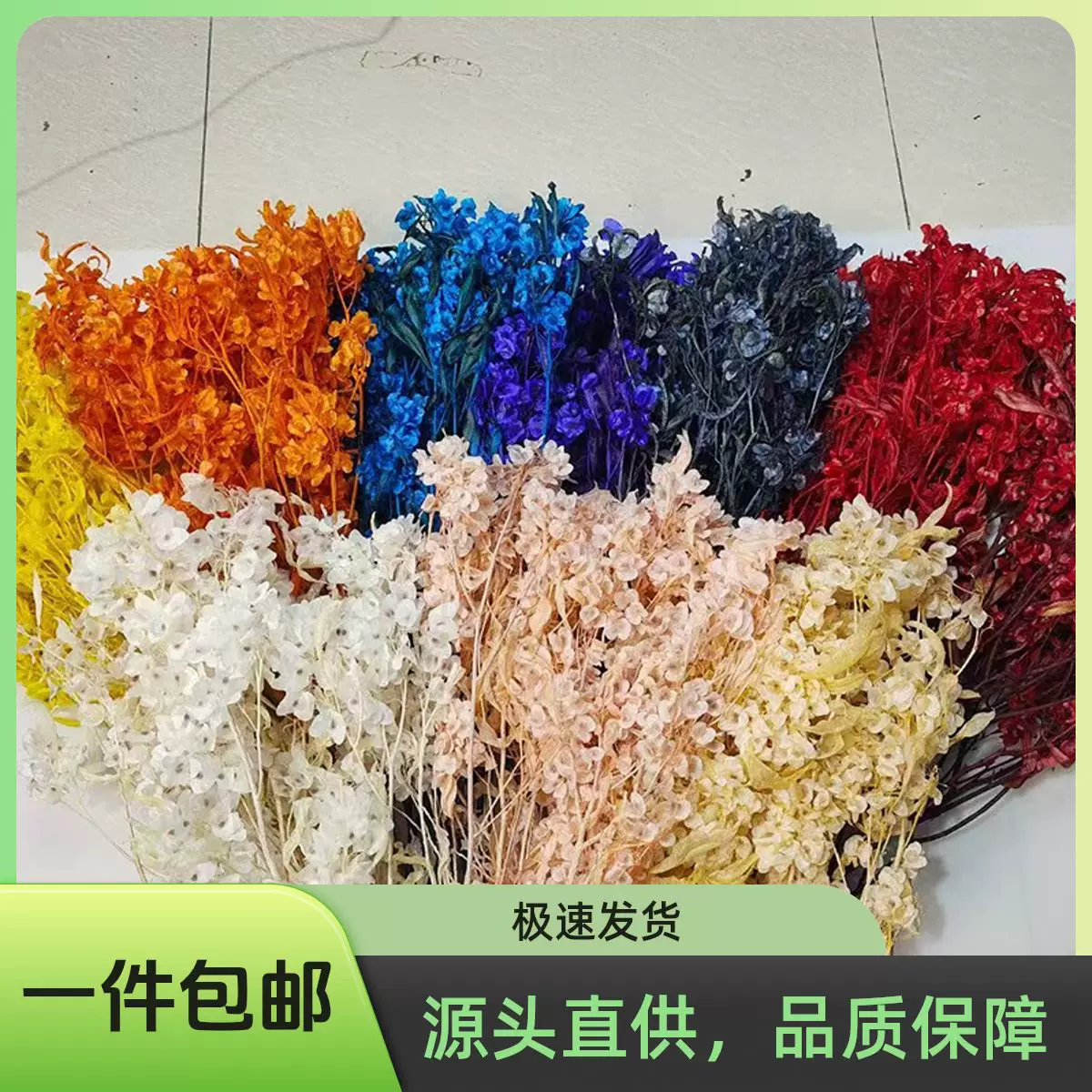 漂色迎客豆永生花花材婚庆布置装饰蝴蝶花干花花束婚礼装饰摆件
