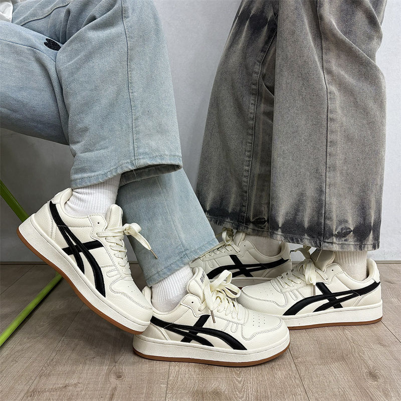 Couple's thick-soled height-increasing cream-colored low-top white sneakers, unisex autumn niche German-style training sports shoes, trendy Couple's thick-soled height-increasing cream-colored low-top white sneakers, unisex autumn niche German-style training sports shoes, trendy