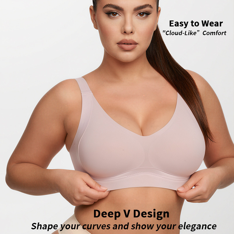 Cross-Border Plus-Size Seamless Bra for Women, Wireless and Comfortable, Jelly Gel, European and American Sizes, Popular Foreign Trade Bra Cross-Border Plus-Size Seamless Bra for Women, Wireless and Comfortable, Jelly Gel, European and American Sizes, Popular Foreign Trade Bra