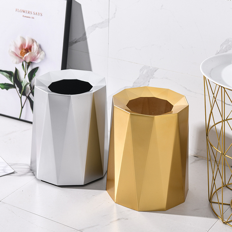 Trash Bin Home Bedroom Living Room Creative Commercial Nordic Style Instagram Office Simple Large Gold silver