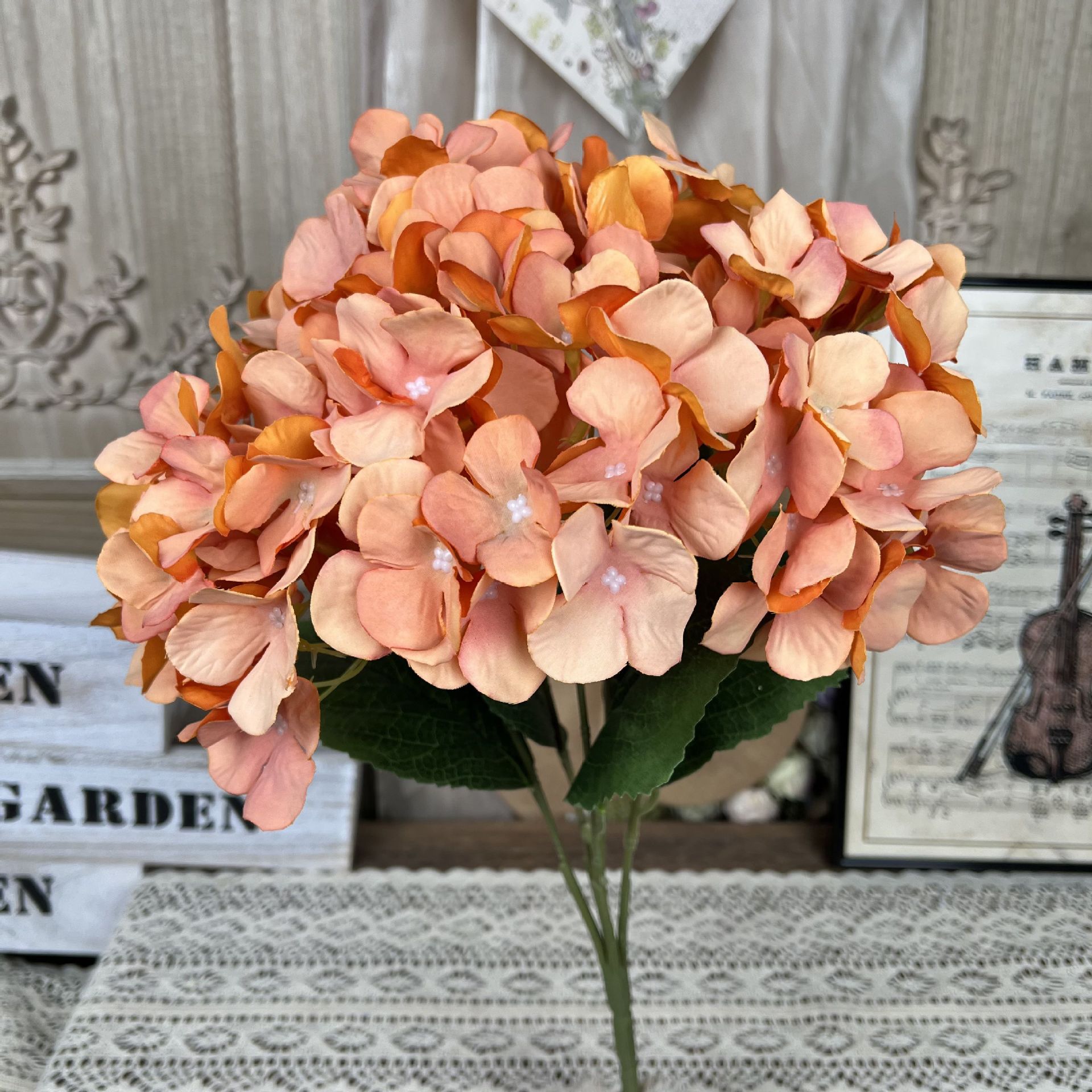 XQ-5 코팅 수국-오렌지