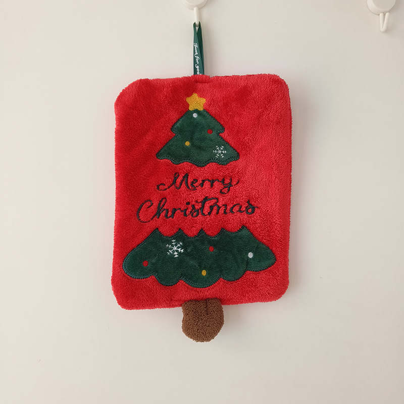 クロスボーダー新しいクリスマスハンドタオル吊り下げ厚みのあるコーラルベルベットキッチンバスルーム吸水速乾雑巾ハンドタオル|undefined