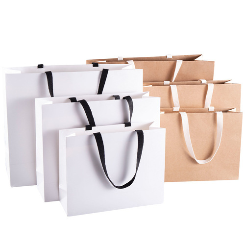 Thickened and enlarged kraft paper bag handbag clothing store handbag clothing shoe box packaging bag gift bag
