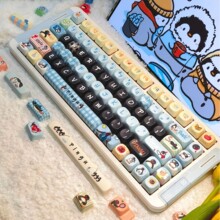 Pingu键帽diy适用机械键盘有线moa可爱女生卡通批发迈从87/98/108