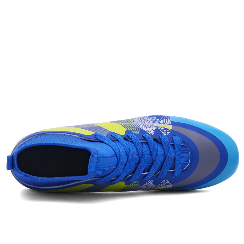 Zapatos de fútbol AG niños adultos jóvenes de alta-top volador tejido slip-on calcetines boca larga uñas de goma inferior FG zapatos de entrenamiento antideslizante