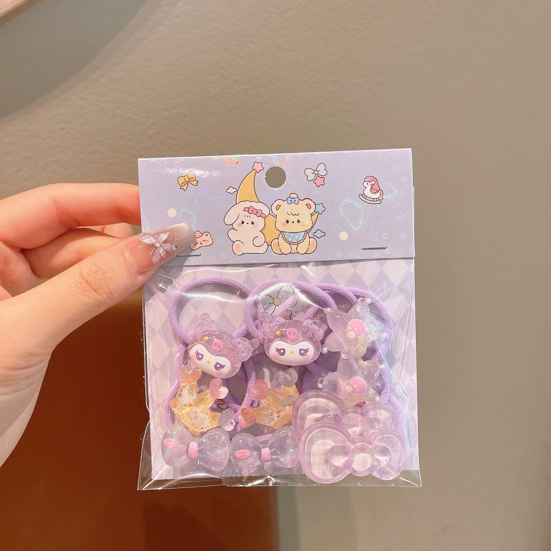 Anillo de pelo de pulgar de dibujos animados para niños, cabello de bebé, cabello de bebé, correa de cabello de alta elasticidad, banda de cabello no lesionada