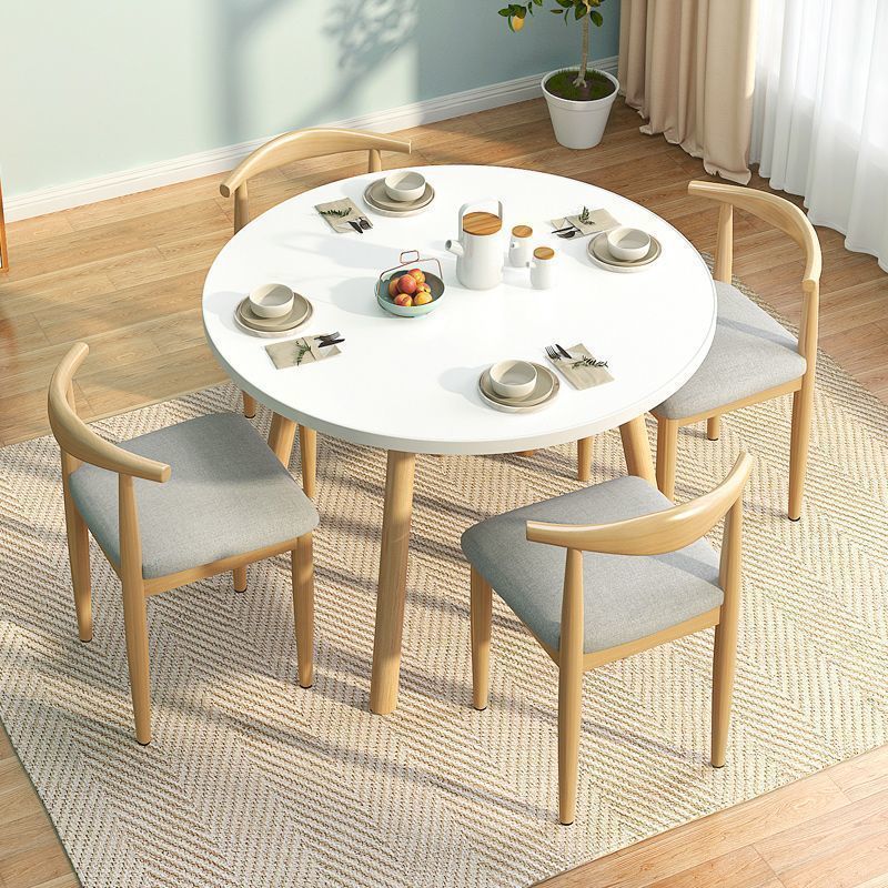 Solid Wood Dining Table Modern Simple Small Apartment Round Table Home Dining Table and Chair Combination Coffee Table Coffee Table Simple Negotiation Table