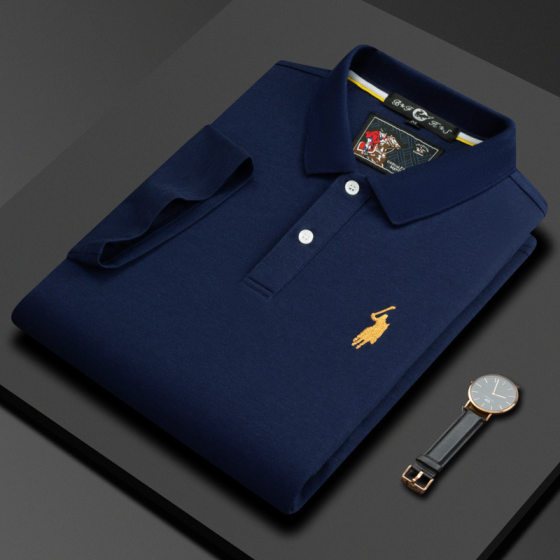 Paul Short-sleeved T-shirt men's embroidered business casual slim lapel polo plus size middle-aged men Z88323