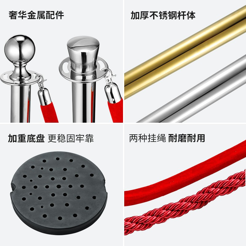 barra de conserjería hotel cuerda de un metro barandilla de alambre de acero inoxidable aislamiento banda de cola barandilla valla de bienvenida columna