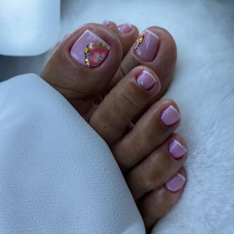 Cross-border New Summer Wearing Manicure Finished Wearing Nail Pieces Pure Diamond-encrusted Manicure Patch