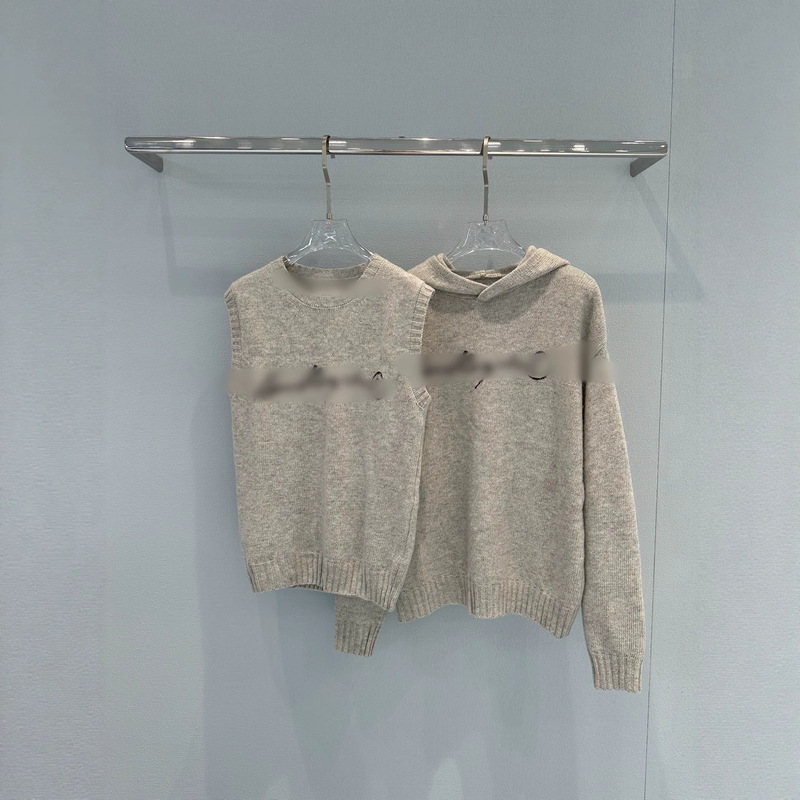 Nanyou High Version M6 2026 New V-Neck Sweater Vest + Letter Loose Hooded Knit Sweatshirt