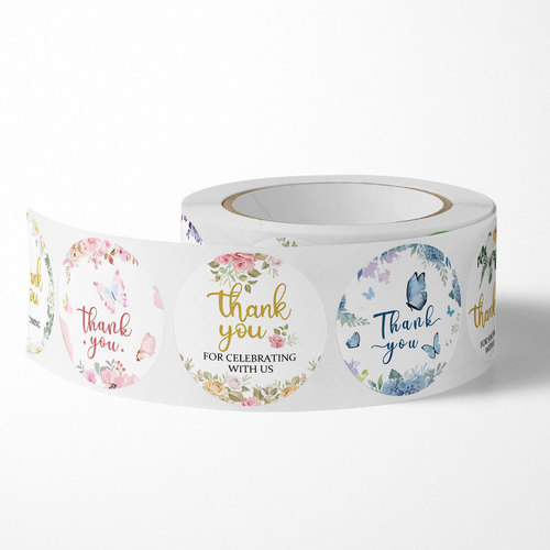 Foreign trade roll-packed flower crafts decoration thank you seal sticker envelope holiday handmade holiday decoration sticker