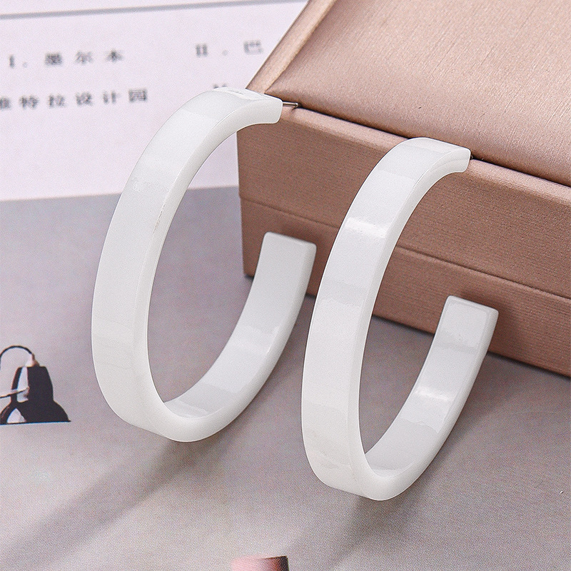 European and American Cross-Border Simple Work Clothing Fashion Elegant Letter C-Shaped Acrylic Sheet Personalized Women's Oversized Earrings European and American Cross-Border Simple Work Clothing Fashion Elegant Letter C-Shaped Acrylic Sheet Personalized Women's Oversized Earrings