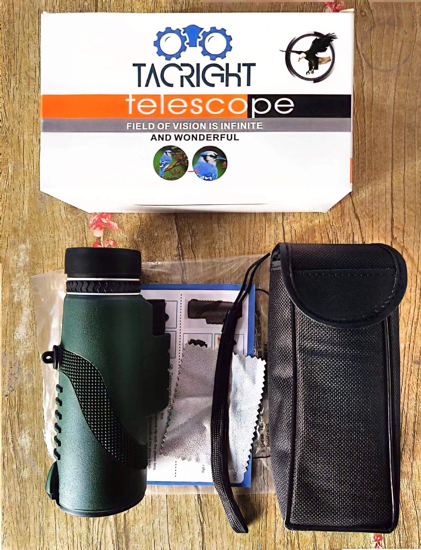 40x60 monocular de alta potencia HD telescopio verde baja luz de visión nocturna telescopio teléfono móvil gafas transfronterizas al por mayor