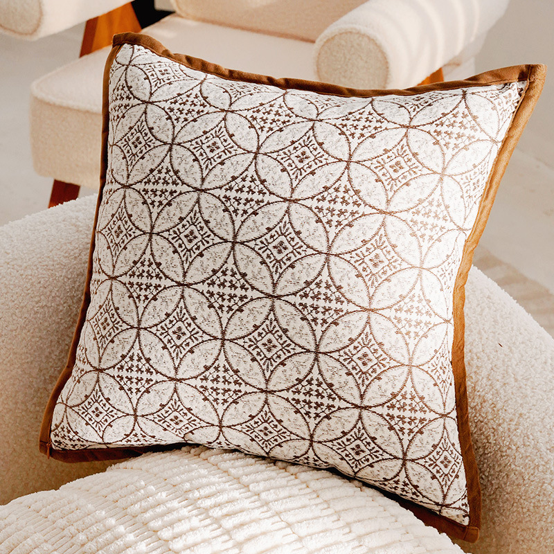 Funda de almohada cuadrada de 45x45cm con patrón de dinero viejo en el lado marrón