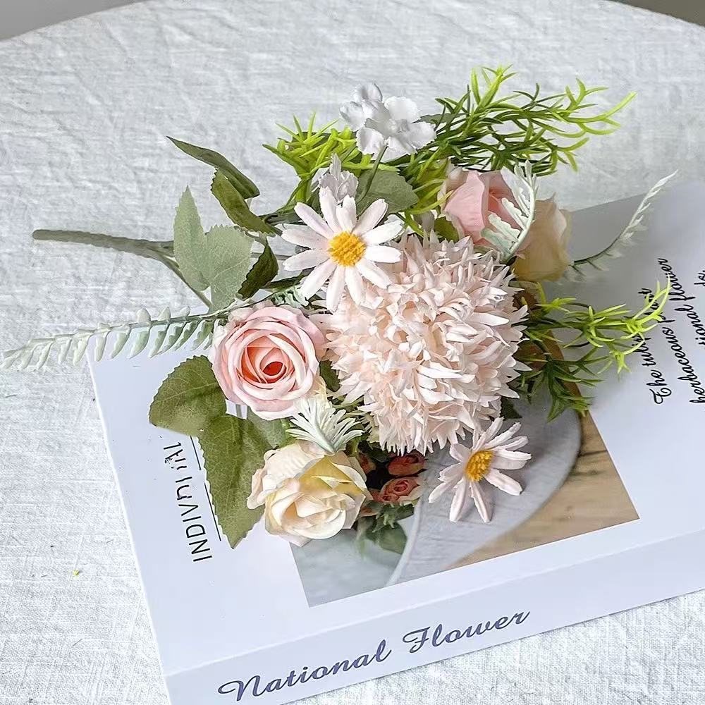 브러시드 수국 핑크 포크 5개